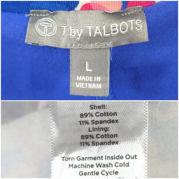 T BY TALBOTS MULTICOLOR FLORAL SKORT WOMEN`S SIZE LARGE ZIP POCKETS COTTON BLEND - Picture 3 of 16